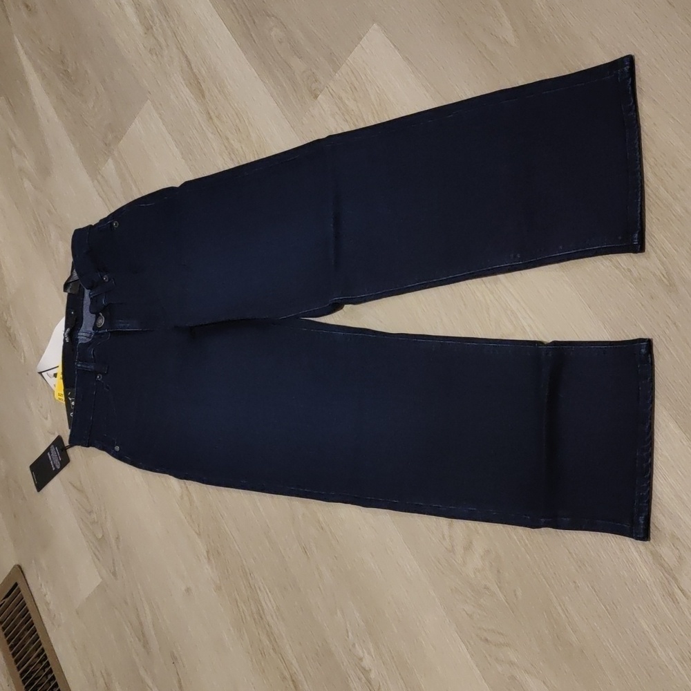 New!Hudson LA Jeans Dark Blue Midrise Stretch Straight Back Denim Pockets Jeans - Picture 6 of 12